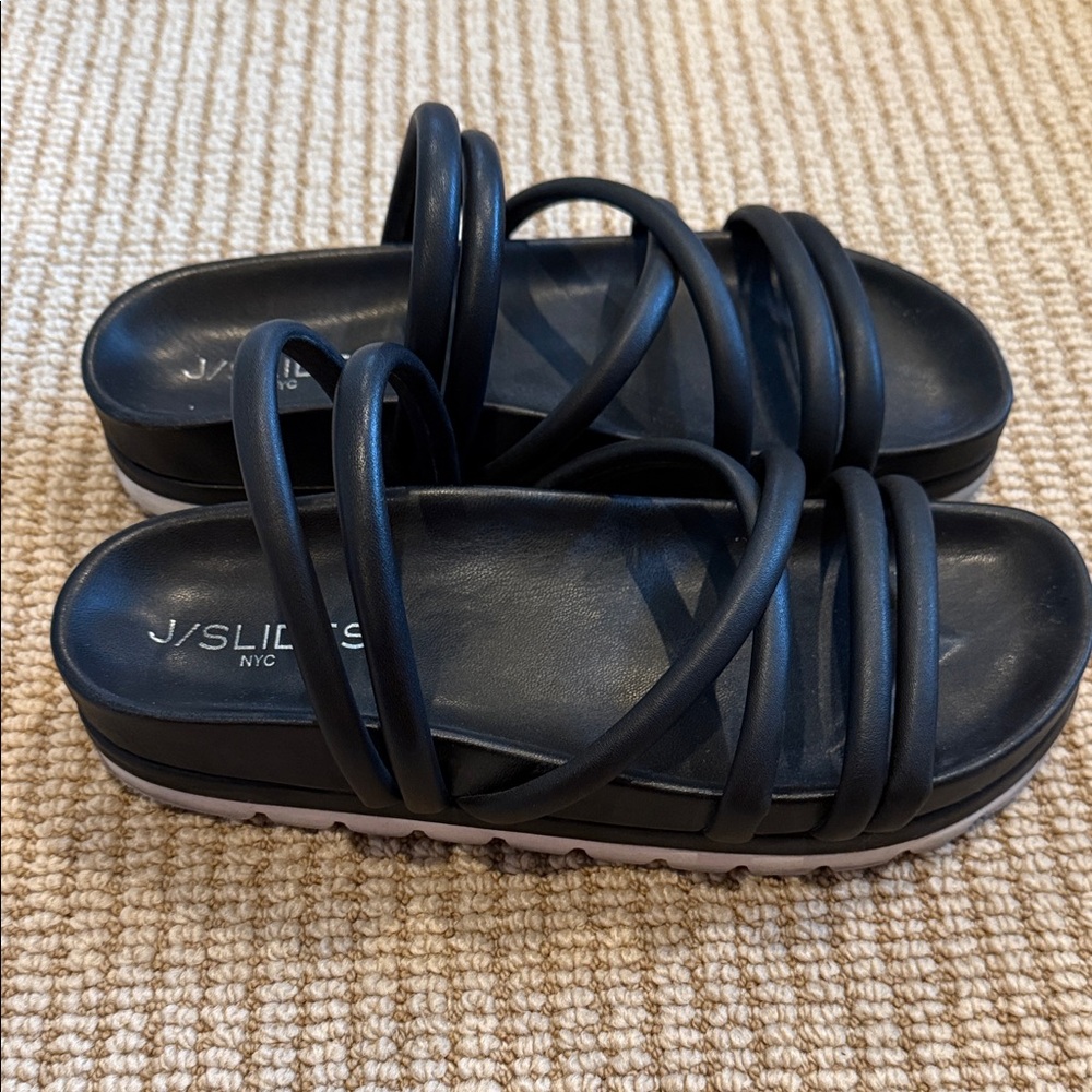 J/SLIDES Black Multi-Strap Sandals - Picture 2 of 5
